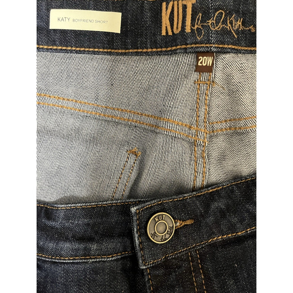 Kut from the Kloth Katy Boyfriend Denim Blue Shorts Plus Size 20W 6.5" new - Picture 3 of 12
